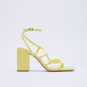 ZARA yellow heeled sandals